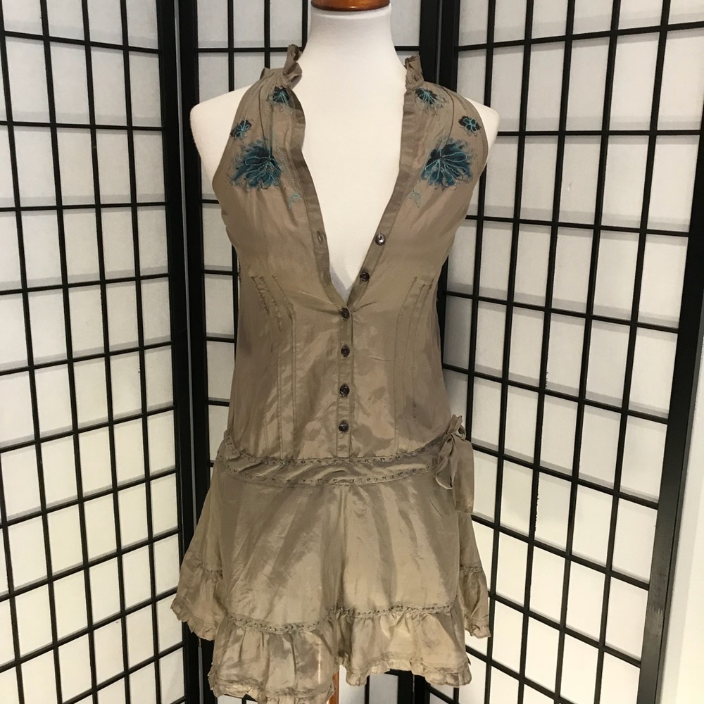 🌻Free People Tan Tunic Style Blouse